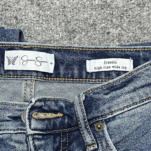 Jessica Simpson Freesia High Rise Wide Leg Jeans Womens Size 4 Blue Denim - Picture 3 of 8